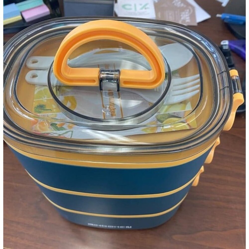 New Lunch Box, Stackable 3 Layers Containers, Portable 94OZ Large Capacity - Picture 2 of 2